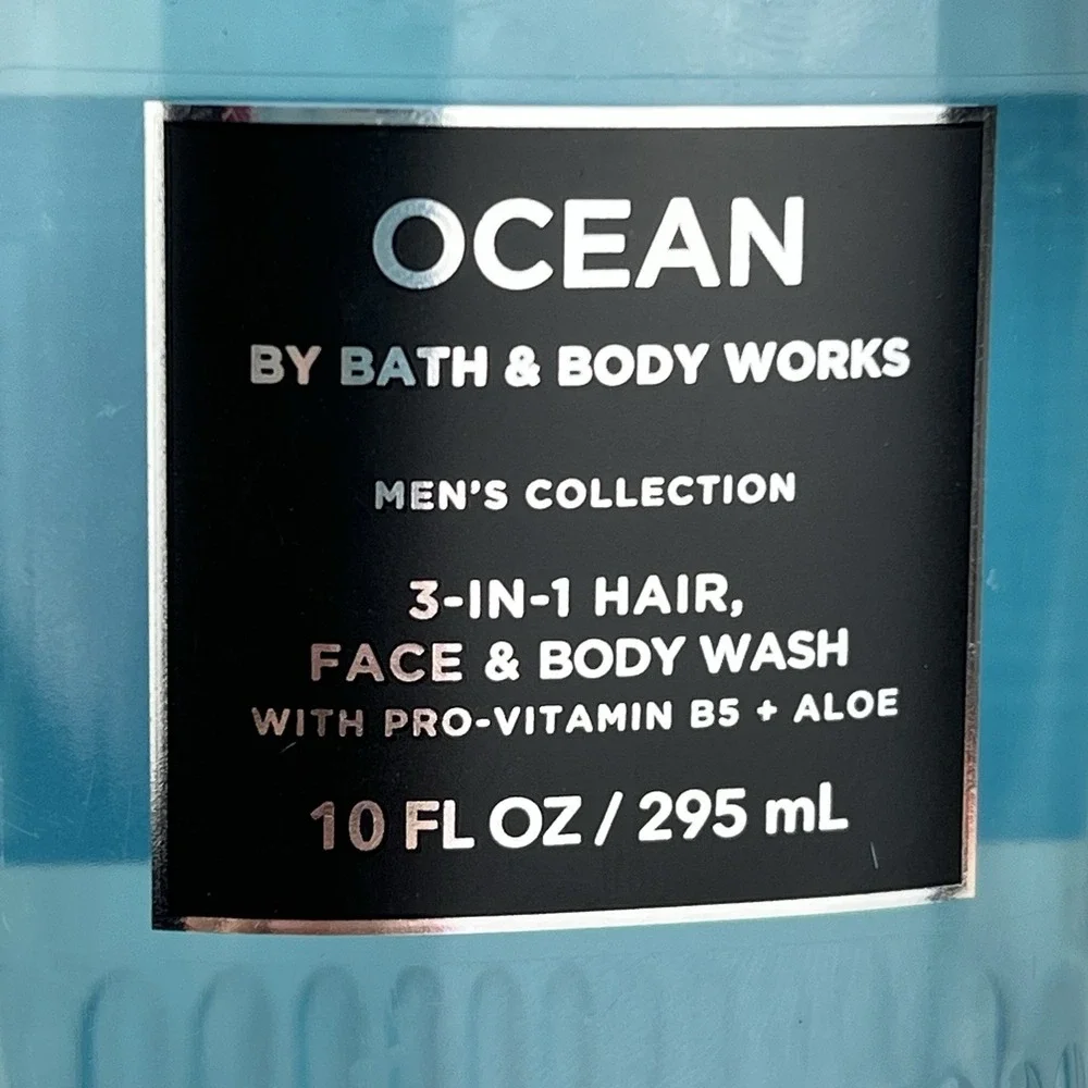 Bath & Body Works Ocean 3pc Gift Set Bundle for Men Candle & Body Wash Full Mini